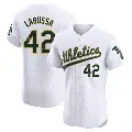 Men's No.42 Tony Larussa Oakland Athletics White Elite Home Jersey