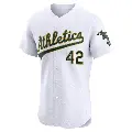 Men's No.42 Tony Larussa Oakland Athletics White Elite Home Jersey