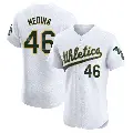 Men's No.46 Luis Medina Oakland Athletics White Elite Home Jersey