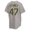Men's No.47 Michel Otanez Oakland Athletics Gray Replica Away 2.0 Jersey