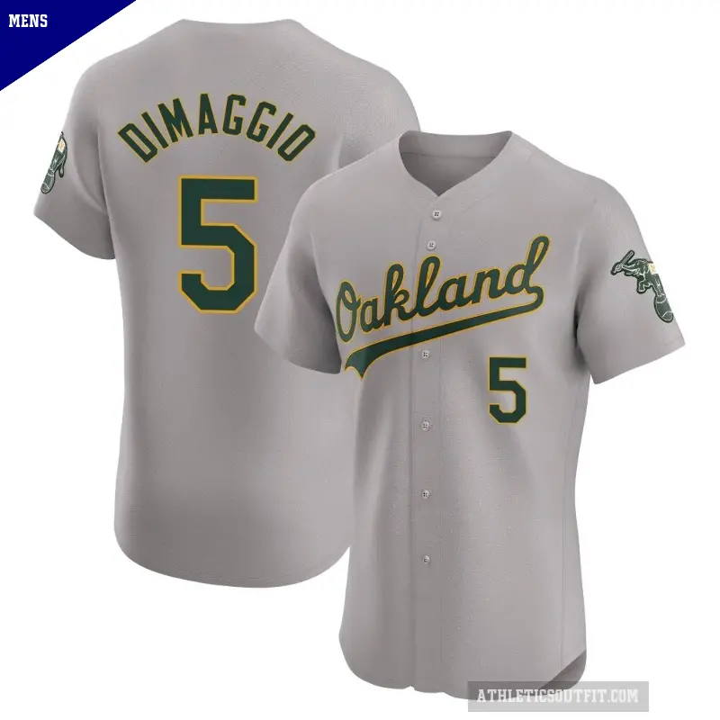 Men's No.5 Joe Dimaggio Oakland Athletics Gray Elite Road Jersey