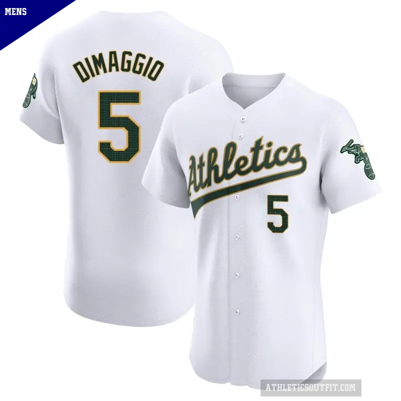 Men's No.5 Joe Dimaggio Oakland Athletics White Elite Home Jersey