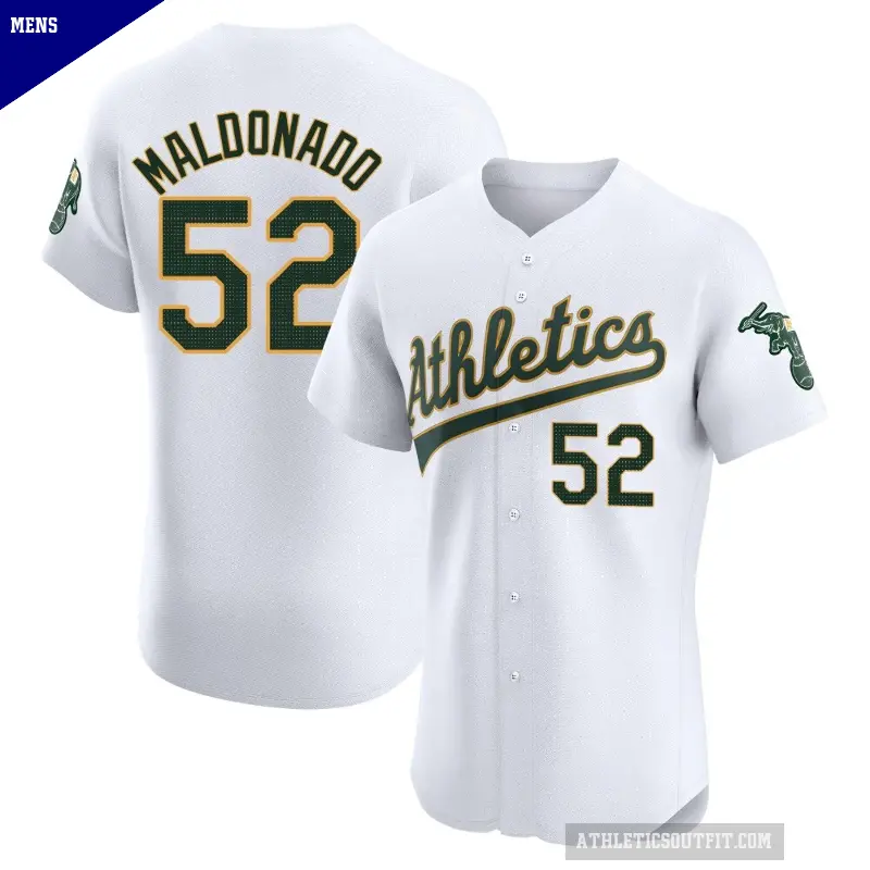 Men's No.52 Anthony Maldonado Oakland Athletics White Elite Home Jersey