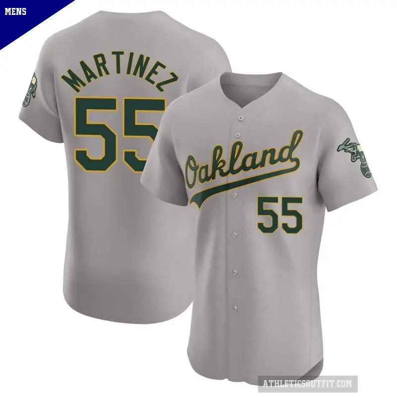 Men's No.55 Adrian Martinez Oakland Athletics Gray Elite Road Jersey