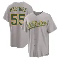 Men's No.55 Adrian Martinez Oakland Athletics Gray Replica Away 2.0 Jersey