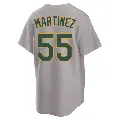 Men's No.55 Adrian Martinez Oakland Athletics Gray Replica Away 2.0 Jersey