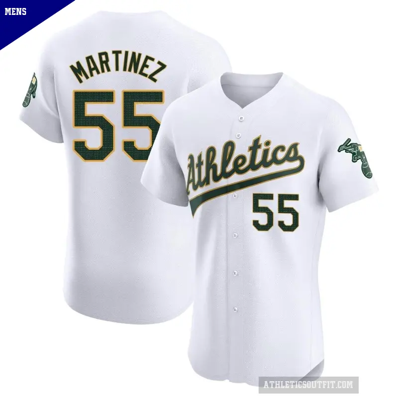 Men's No.55 Adrian Martinez Oakland Athletics White Elite Home Jersey