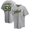 Men's No.58 Noah Murdock Oakland Athletics Gray Replica Road Jersey