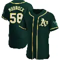 Men's No.58 Noah Murdock Oakland Athletics Green Authentic Alternate Jersey