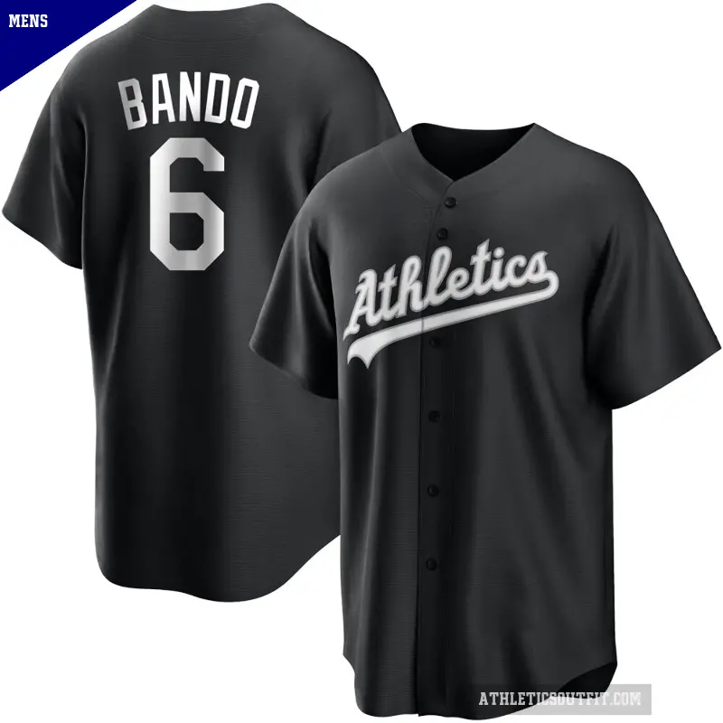 Men's No.6 Sal Bando Oakland Athletics Black/White Replica Jersey