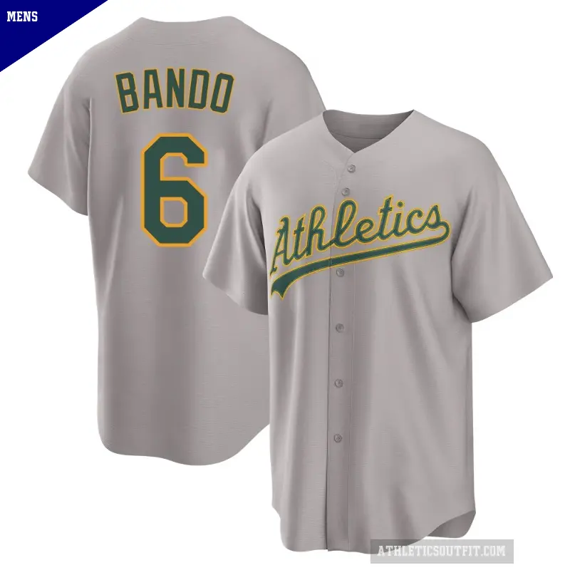 Men's No.6 Sal Bando Oakland Athletics Gray Replica Away 2.0 Jersey
