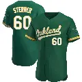 Men's No.60 Justin Sterner Oakland Athletics Green Authentic Kelly Alternate Jersey