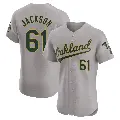 Men's No.61 Zach Jackson Oakland Athletics Gray Elite Road Jersey