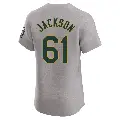 Men's No.61 Zach Jackson Oakland Athletics Gray Elite Road Jersey