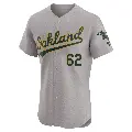 Men's No.62 Ben Bowden Oakland Athletics Gray Elite Road Jersey