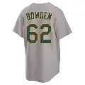 Men's No.62 Ben Bowden Oakland Athletics Gray Replica Away 2.0 Jersey