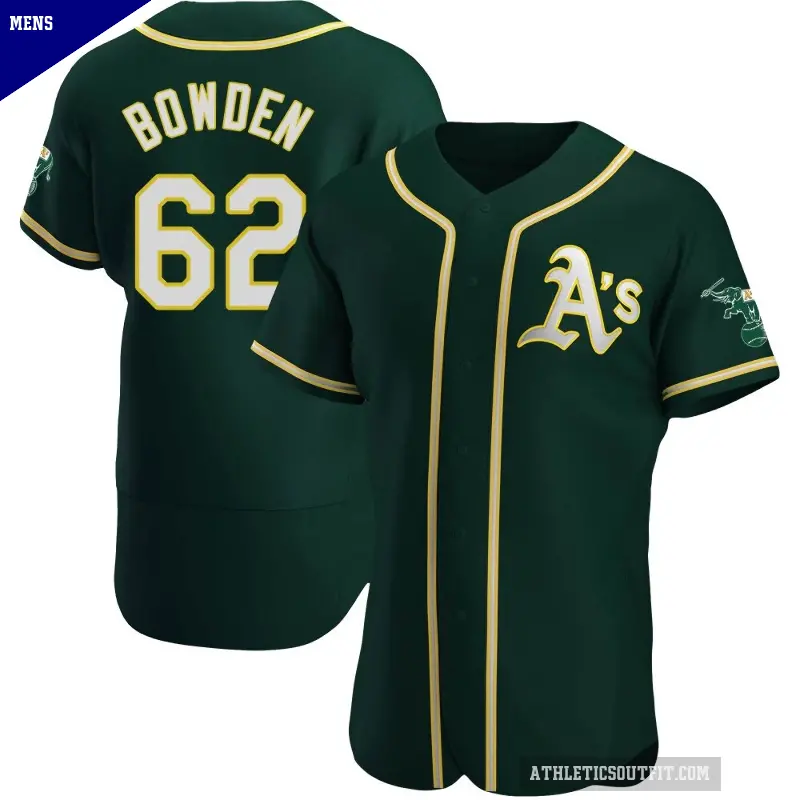 Men's No.62 Ben Bowden Oakland Athletics Green Authentic Alternate Jersey