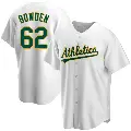 Men's No.62 Ben Bowden Oakland Athletics White Replica Home Jersey