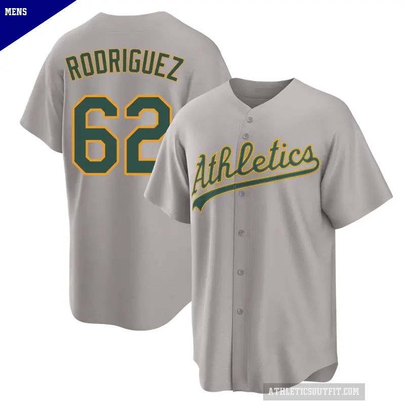 Men's No.62 Johnathan Rodriguez Oakland Athletics Gray Replica Away 2.0 Jersey