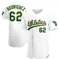 Men's No.62 Johnathan Rodriguez Oakland Athletics White Authentic Home Jersey