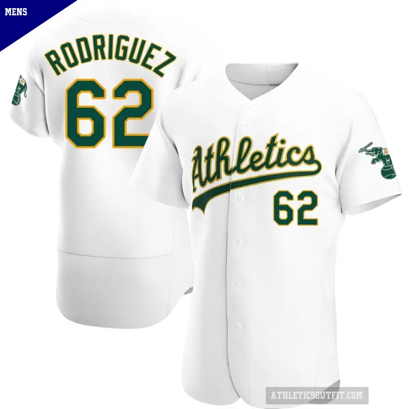 Men's No.62 Johnathan Rodriguez Oakland Athletics White Authentic Home Jersey