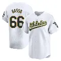 Men's No.66 Brady Basso Oakland Athletics White Limited Home Jersey