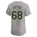 Men's No.68 Joey Estes Oakland Athletics Gray Elite Road Jersey