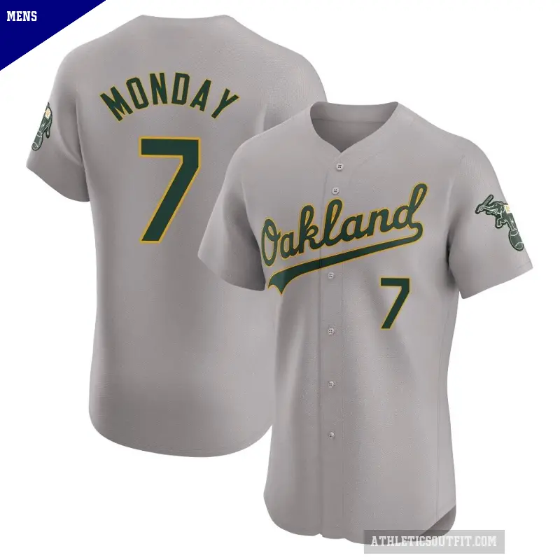 Men's No.7 Rick Monday Oakland Athletics Gray Elite Road Jersey