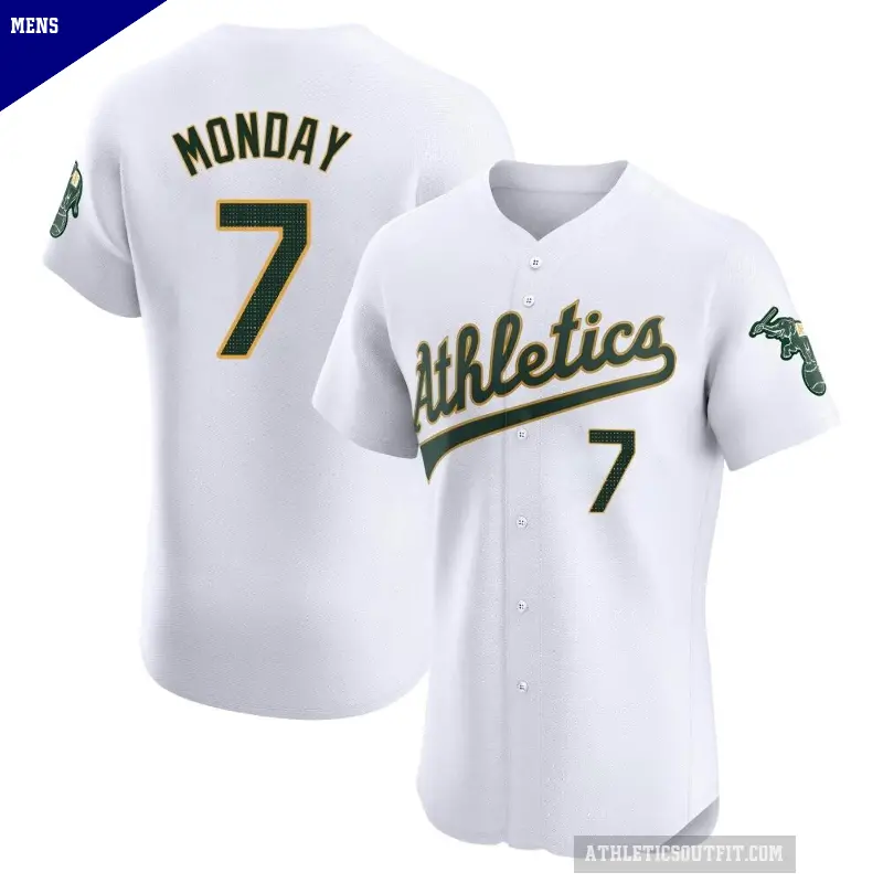 Men's No.7 Rick Monday Oakland Athletics White Elite Home Jersey
