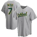 Men's No.7 Walt Weiss Oakland Athletics Gray Replica Road Jersey