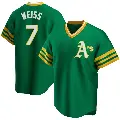 Men's No.7 Walt Weiss Oakland Athletics Green Replica R Kelly Road Cooperstown Collection Jersey