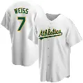 Men's No.7 Walt Weiss Oakland Athletics White Replica Home Jersey
