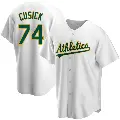 Men's No.74 Ryan Cusick Oakland Athletics White Replica Home Jersey