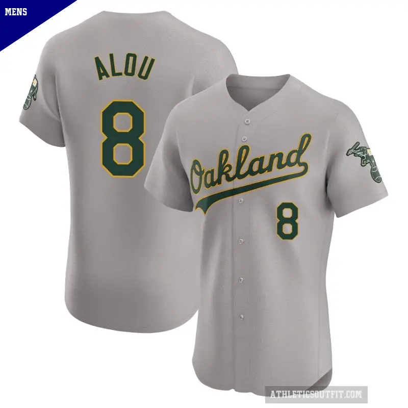Men's No.8 Felipe Alou Oakland Athletics Gray Elite Road Jersey