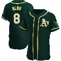 Men's No.8 Felipe Alou Oakland Athletics Green Authentic Alternate Jersey