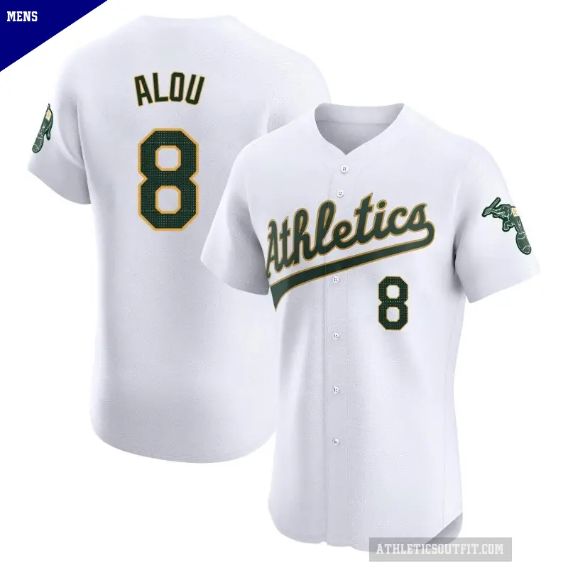 Men's No.8 Felipe Alou Oakland Athletics White Elite Home Jersey
