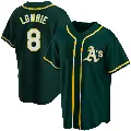 Men's No.8 Jed Lowrie Oakland Athletics Green Replica Alternate Jersey