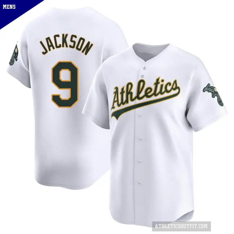 Men's No.9 Reggie Jackson Oakland Athletics White Limited Home Jersey
