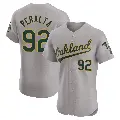 Men's No.92 Elvis Peralta Oakland Athletics Gray Elite Road Jersey