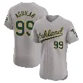 Men's No.99 Jesus Aguilar Oakland Athletics Gray Elite Road Jersey