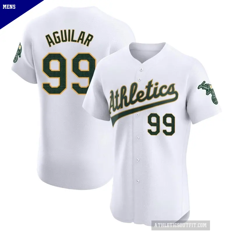 Men's No.99 Jesus Aguilar Oakland Athletics White Elite Home Jersey