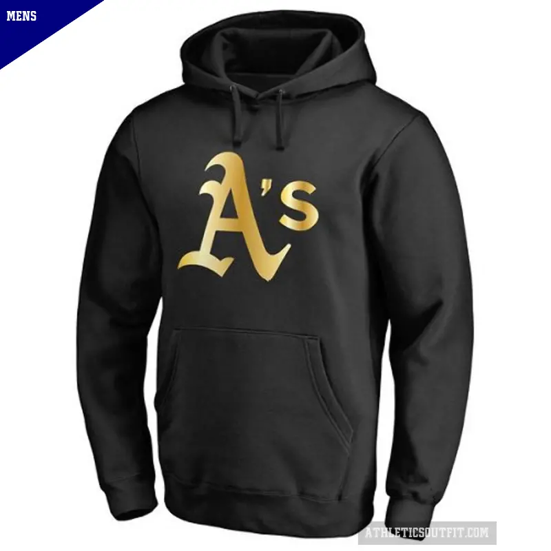 Men's Oakland Athletics Gold Collection Pullover Hoodie - Black
