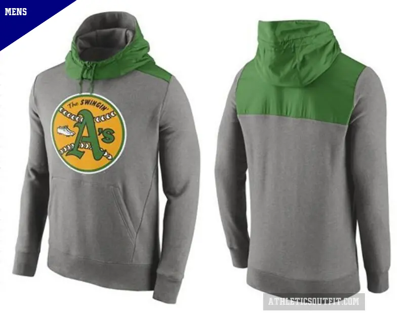 Men's Oakland Athletics Gray Cooperstown Collection Hybrid Pullover Hoodie