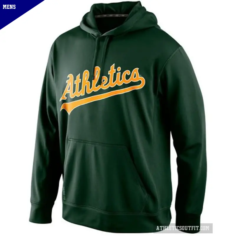 Men's Oakland Athletics Green KO Wordmark Perfomance Hoodie -