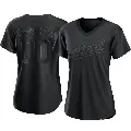 Women's No.00 Custom Oakland Athletics Black Replica Pitch Fashion Jersey