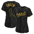 Women's No.1 Dick Green Oakland Athletics Black Replica Snake Skin City Jersey