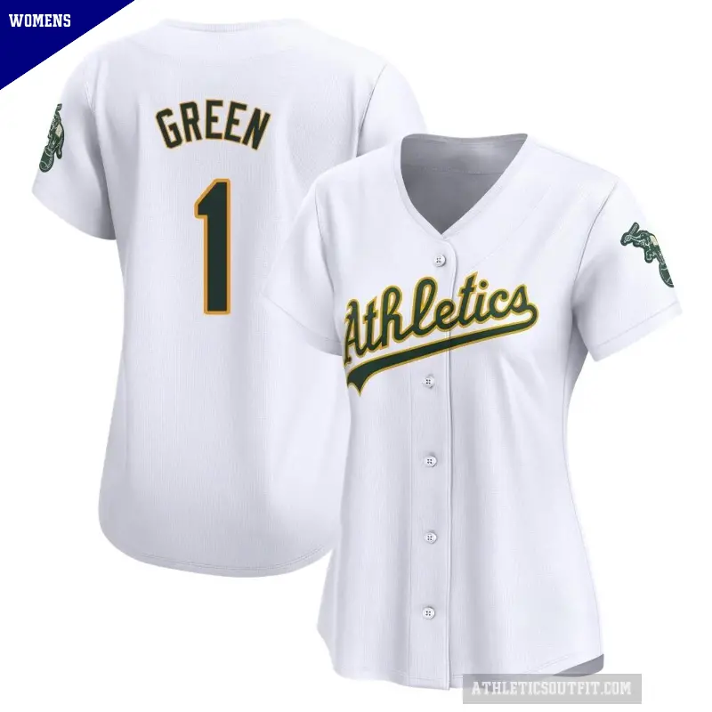 Women's No.1 Dick Green Oakland Athletics White Limited Home Jersey