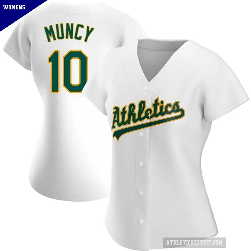 Women's No.10 Max Muncy Oakland Athletics White Authentic Home Jersey