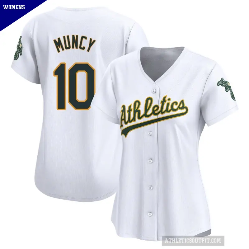 Women's No.10 Max Muncy Oakland Athletics White Limited Home Jersey