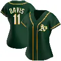 Women's No.11 Khris Davis Oakland Athletics Green Authentic Alternate Jersey